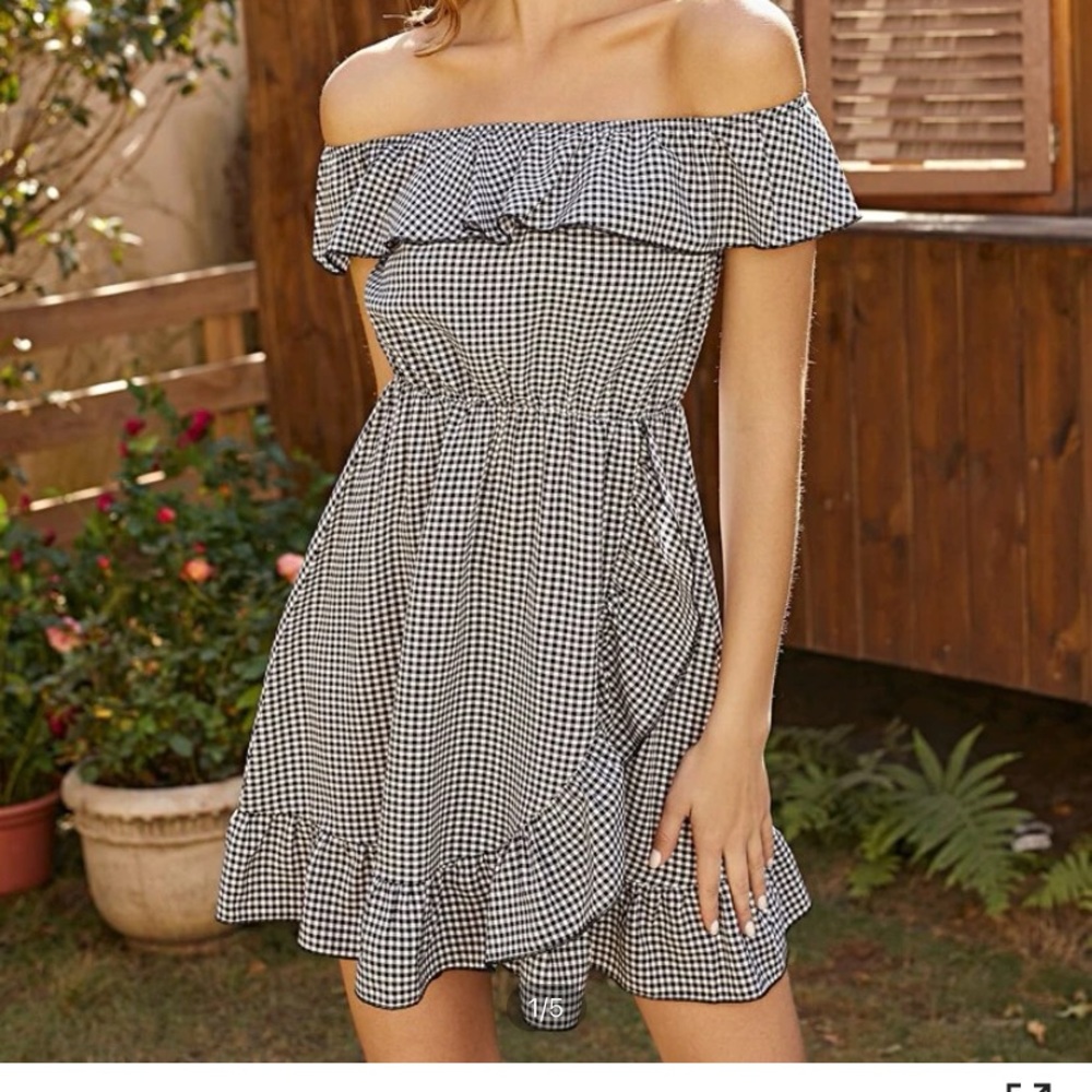 Black and white checkered dress